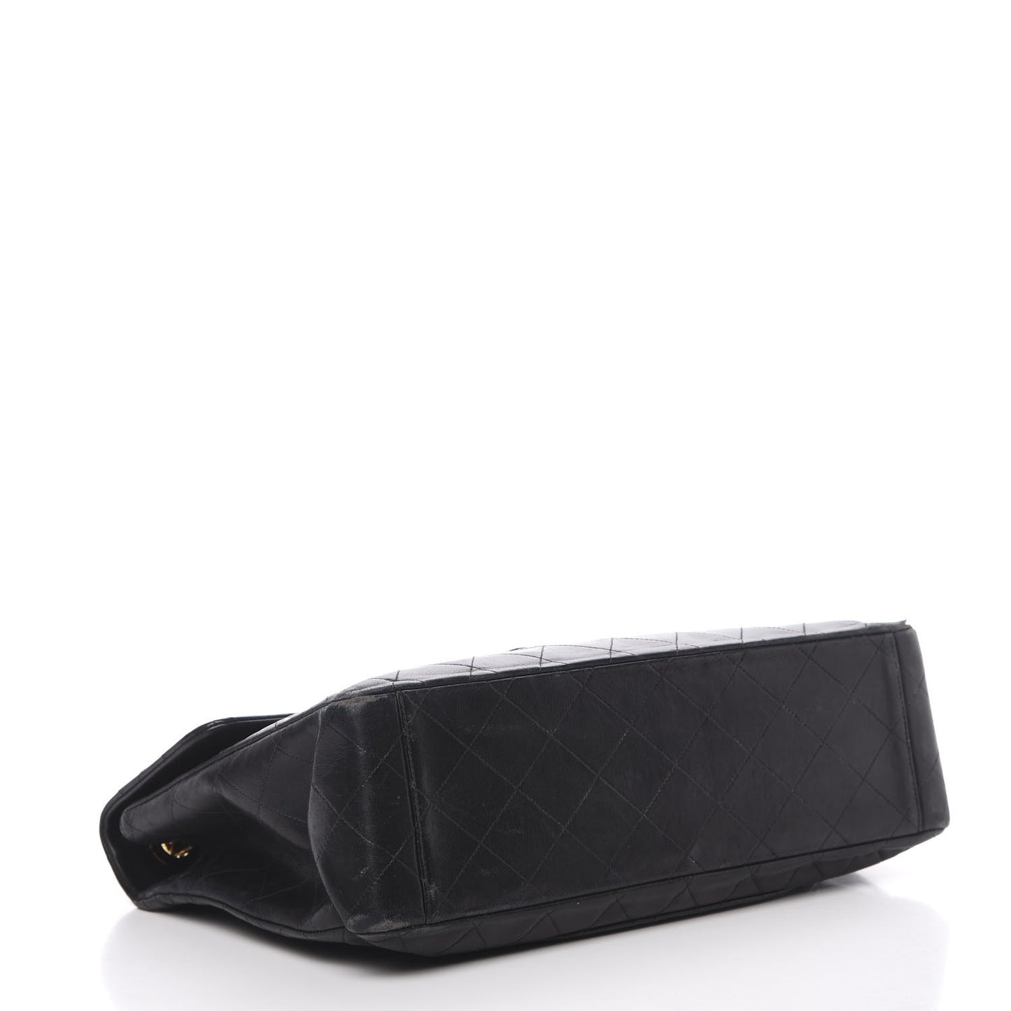 Lambskin Quilted XL Jumbo Single Flap Black
