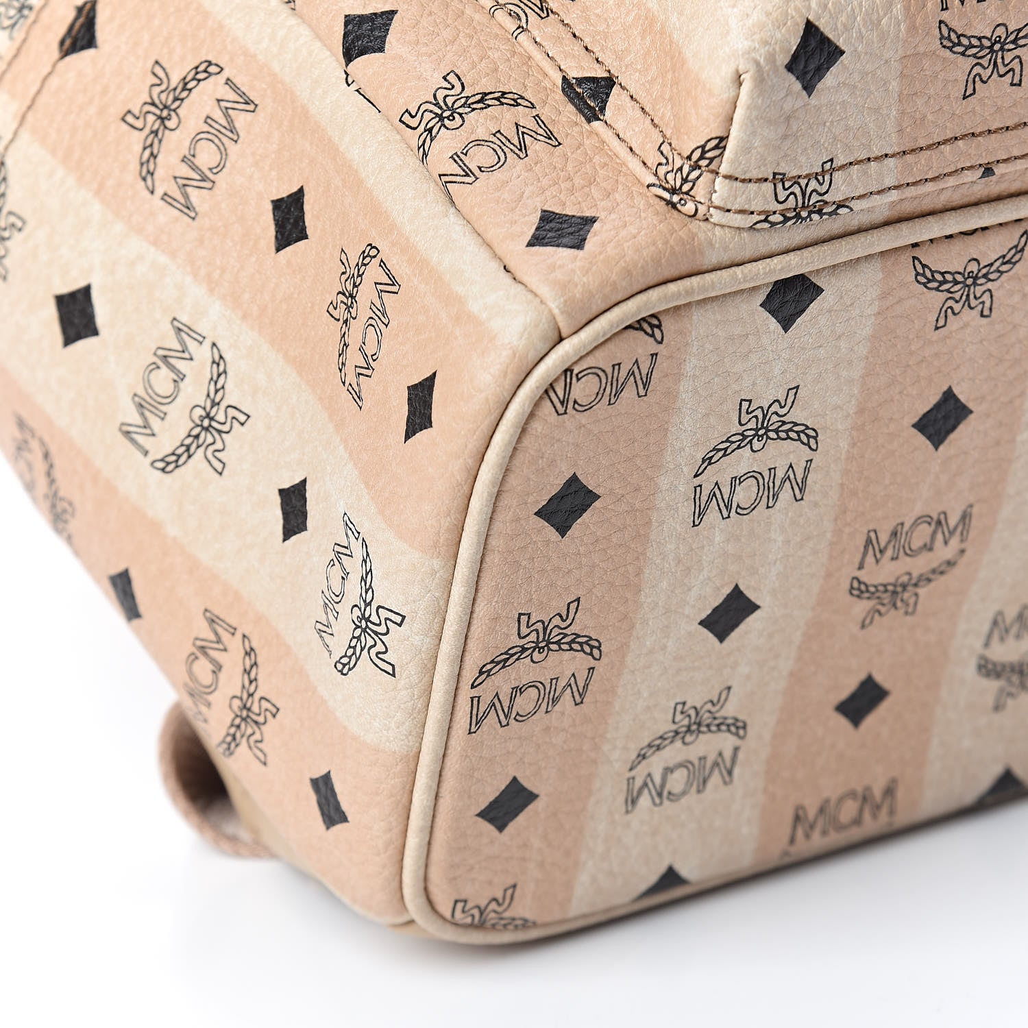 MCM Striped Visetos Small Stark Backpack Beige 5 of 9