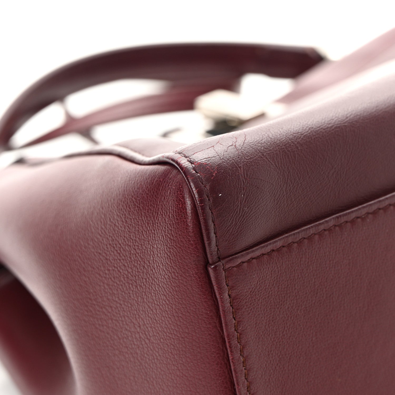 Fendi Nappa Mini Peekaboo Iconic Satchel Bordeaux 10 of 16