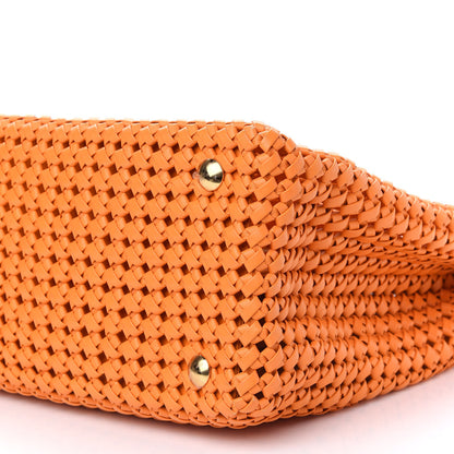 Fendi Nappa Woven Large Peekaboo Iconic Satchel Clementine 9 of 9