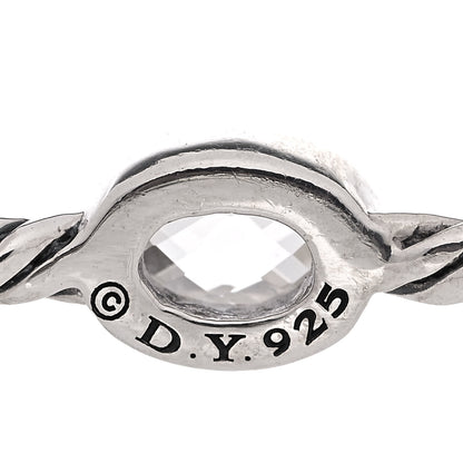 David Yurman Sterling Silver Crystal Color Classics Cable Bangle Bracelet Set of 2 4 of 5