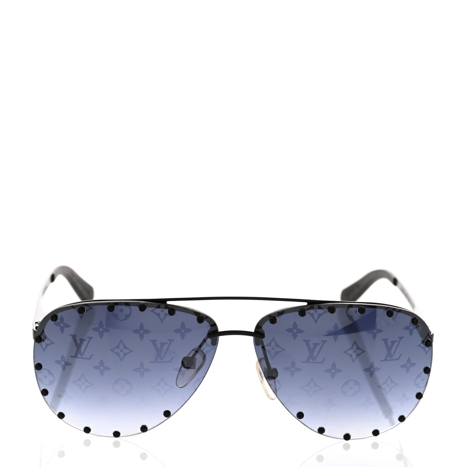 Louis Vuitton Monogram The Party Aviator Sunglasses Z0971U Black 2 of 9