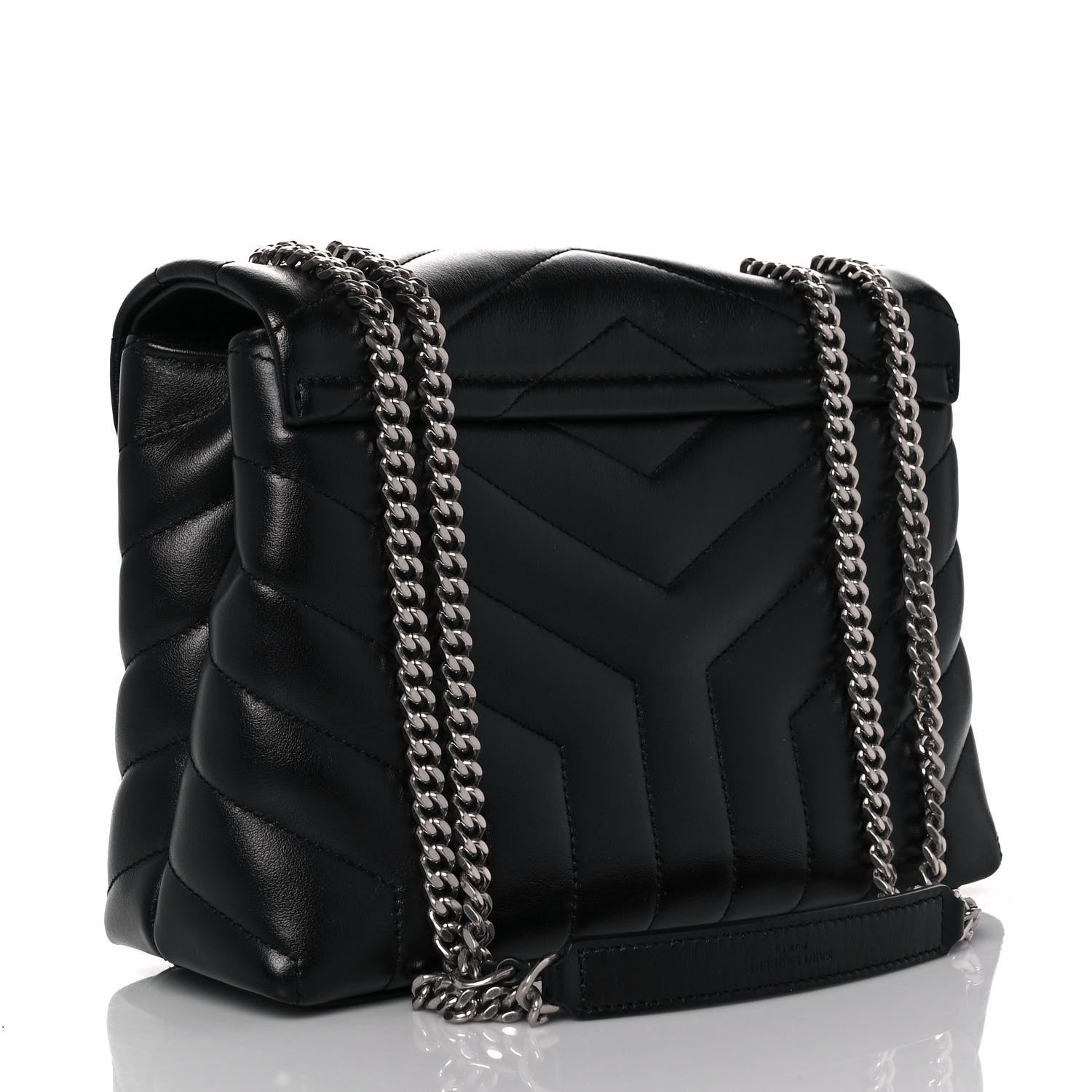 Saint Laurent Calfskin Y Quilted Monogram Small Loulou Chain Satchel Black 2 of 8
