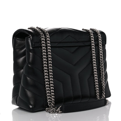 Saint Laurent Calfskin Y Quilted Monogram Small Loulou Chain Satchel Black 2 of 8