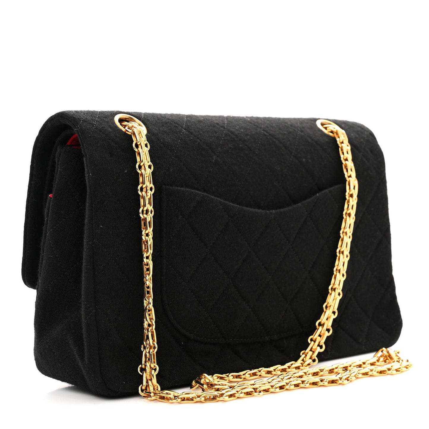 Jersey Quilted Small Double Flap Black