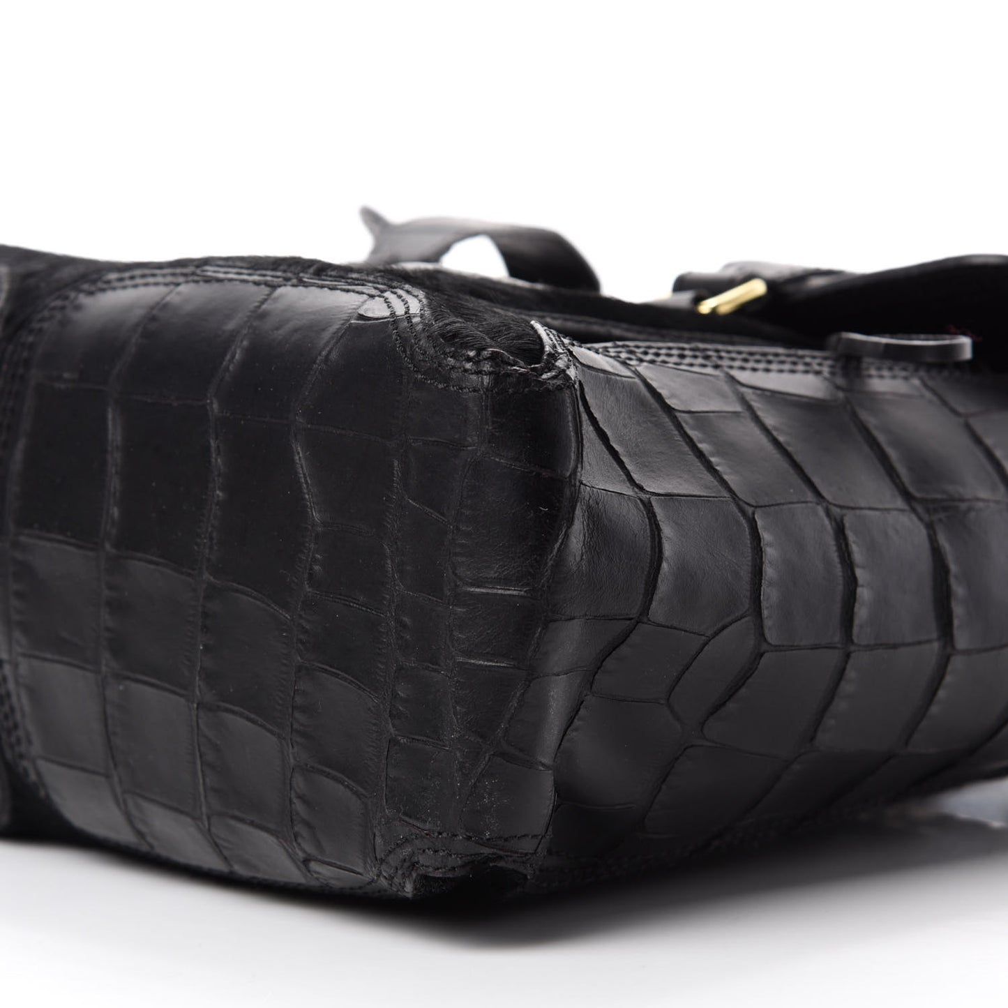 3.1 Calf Hair Calfskin Crocodile Embossed Medium Pashli Satchel Antique Red Black