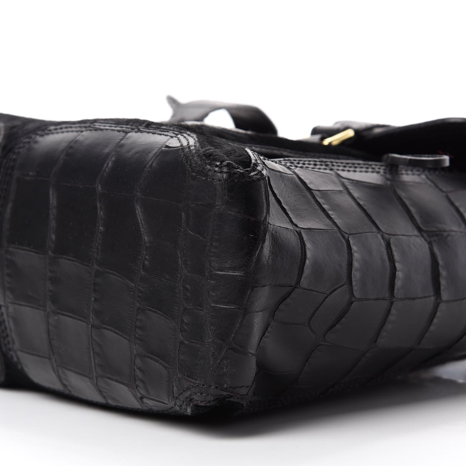 3.1 Phillip Lim 3.1 Calf Hair Calfskin Crocodile Embossed Medium Pashli Satchel Antique Red Black 7 of 12