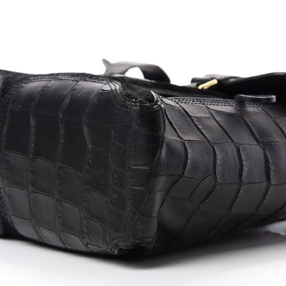 3.1 Phillip Lim 3.1 Calf Hair Calfskin Crocodile Embossed Medium Pashli Satchel Antique Red Black 7 of 12