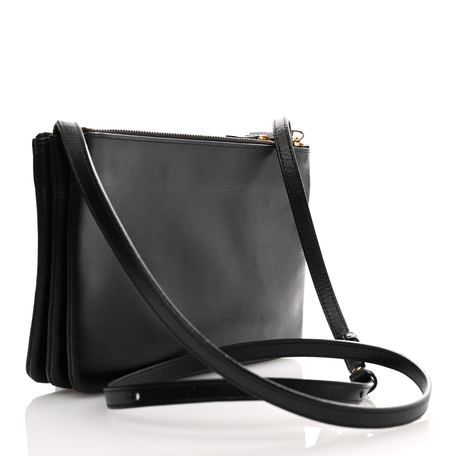 Celine Liege Calfskin Small Trio Crossbody Bag Black 3 of 13