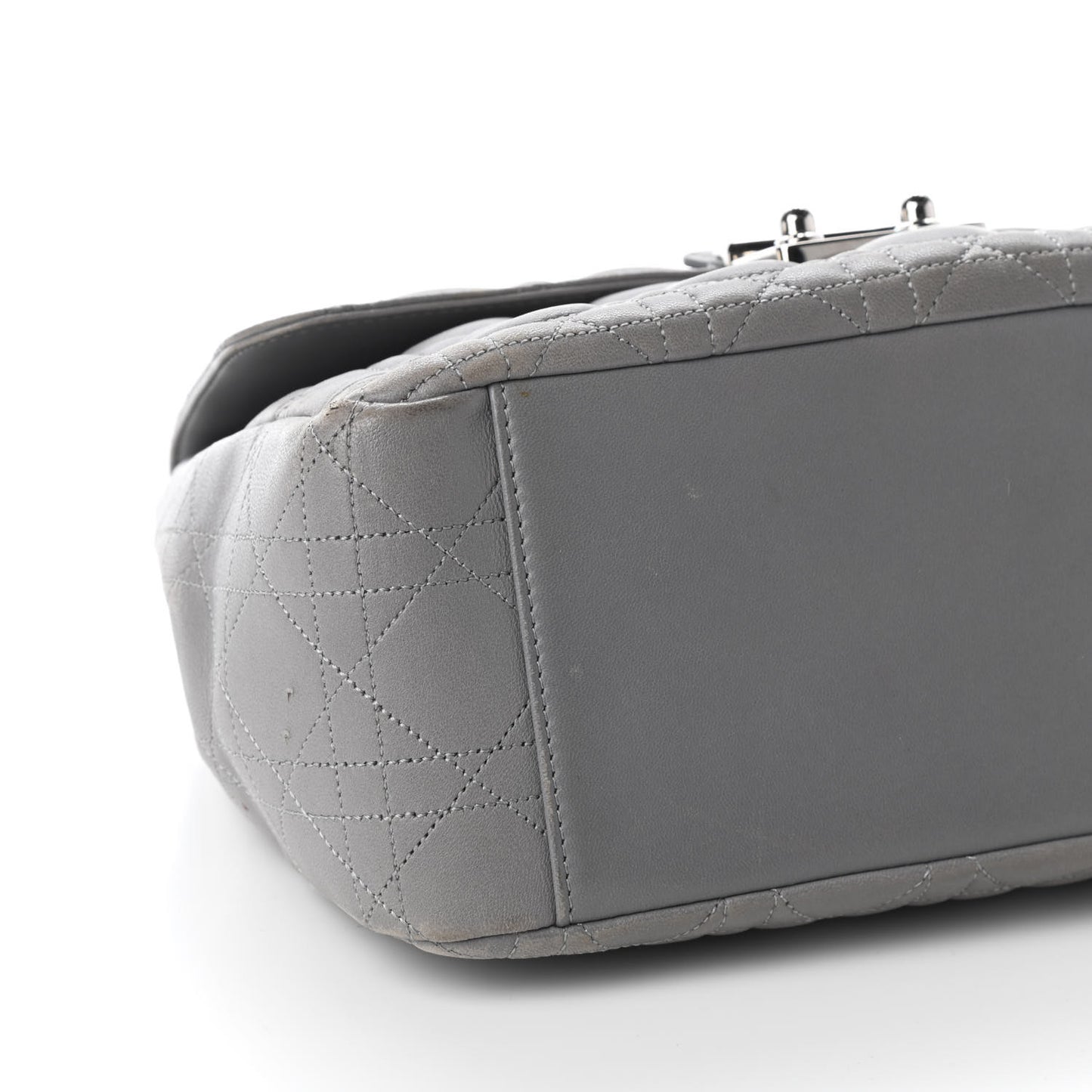 Lambskin Cannage Small Miss Dior Flap Grey