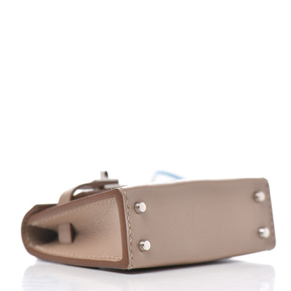 Hermes Tadelakt Mini Kelly Twilly Bag Charm Argile 3 of 5