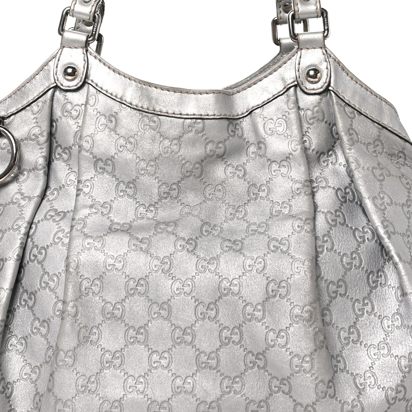 Guccissima Large Sukey Tote Silver