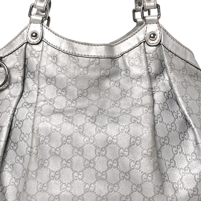 Gucci Guccissima Large Sukey Tote Silver 8 of 13