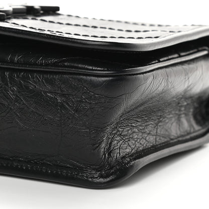 Saint Laurent Crinkled Calfskin Matelasse Monogram Niki Chain Wallet Black 9 of 10