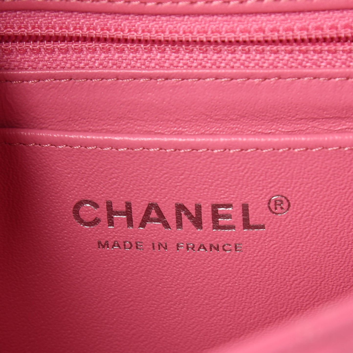 Lambskin Quilted Mini Rectangular Flap Dark Pink