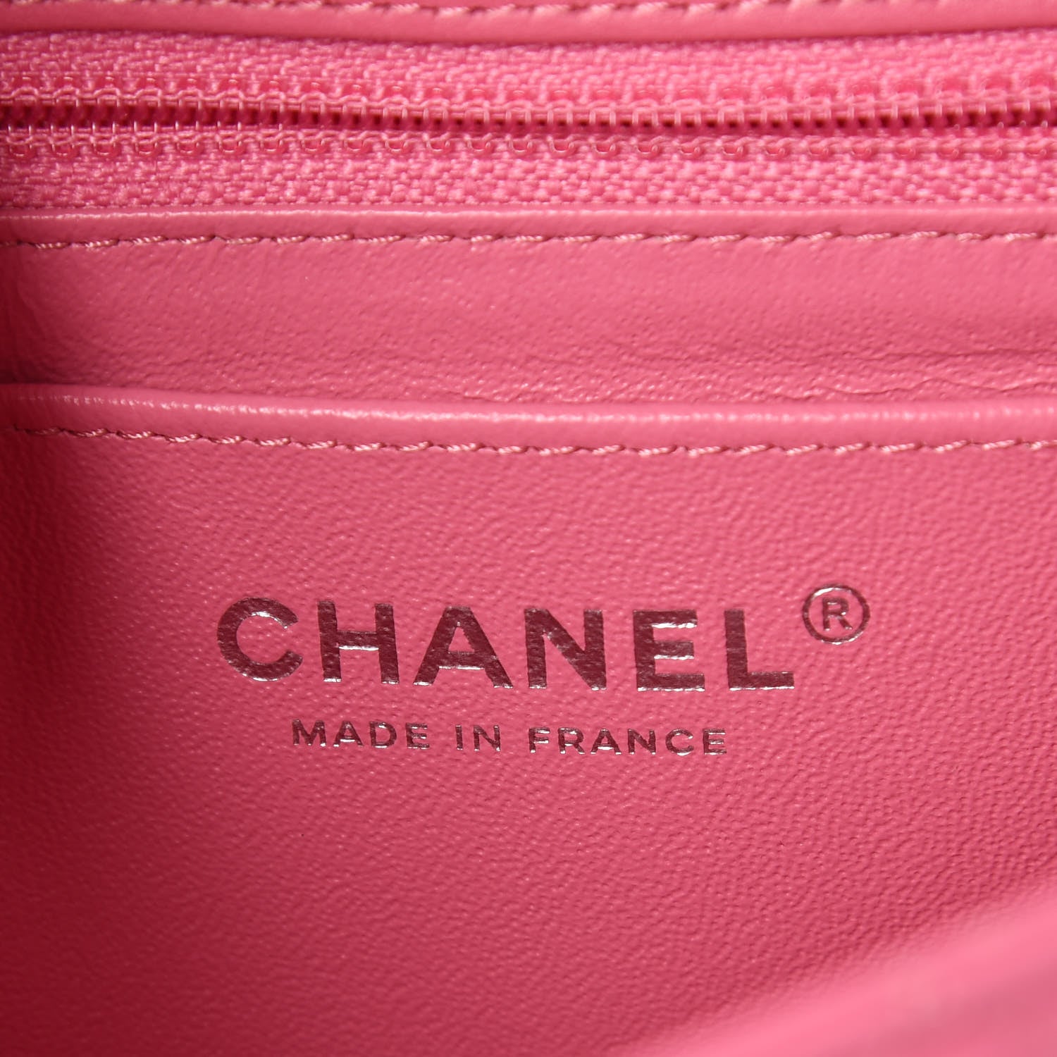 Chanel Lambskin Quilted Mini Rectangular Flap Dark Pink 6 of 10