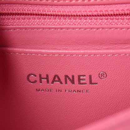 Chanel Lambskin Quilted Mini Rectangular Flap Dark Pink 6 of 10