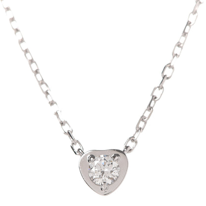 Cartier 18K White Gold Diamond D'Amour Heart Pendant Necklace 6 of 7