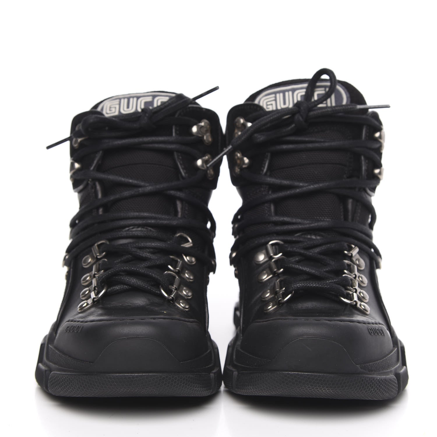 Gucci X SEGA Calfskin Suede Technical Canvas Womens Flashtrek High-Top Sneakers 37 Black 2 of 10