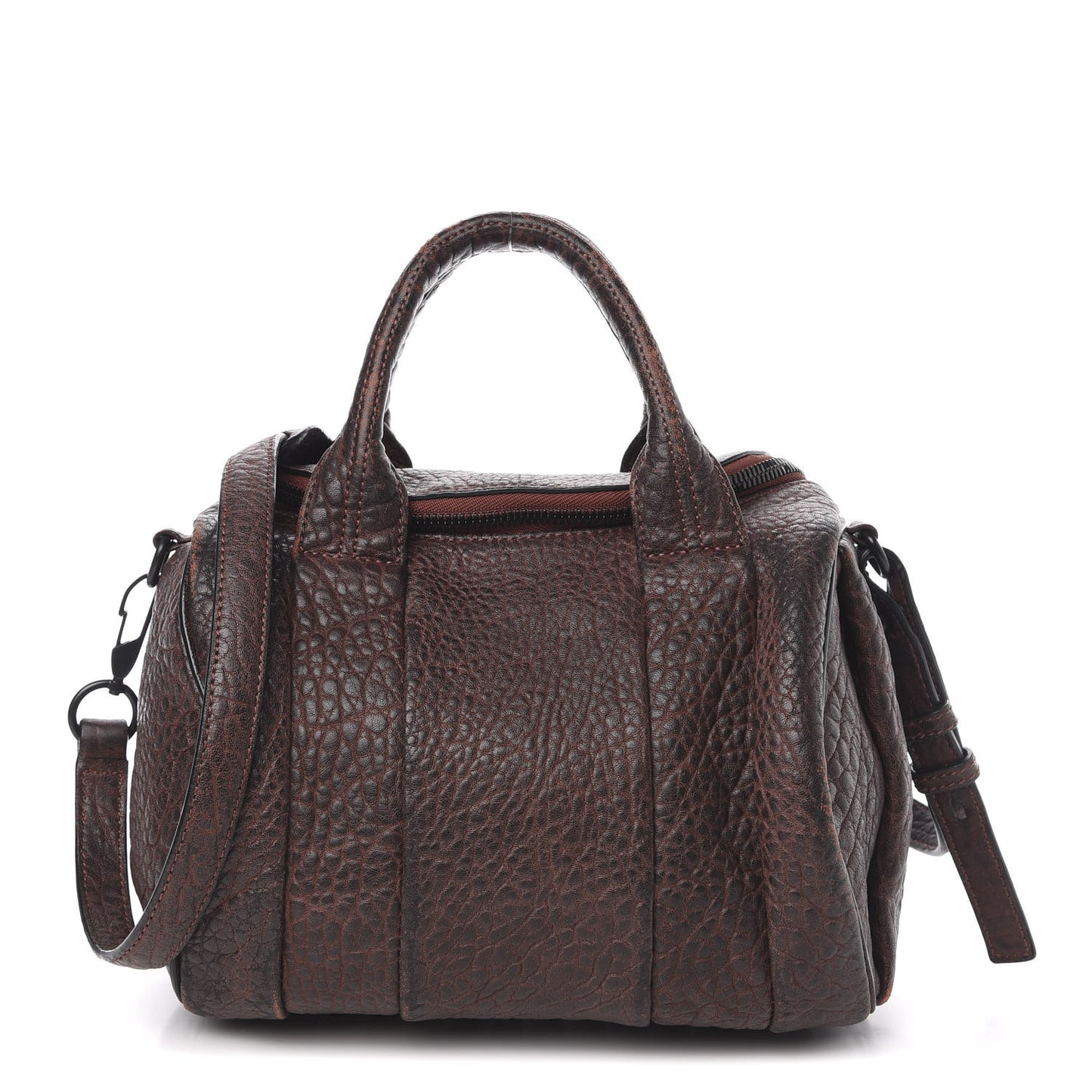 Pebbled Lambskin Rockie Brown Matte Black Hardware