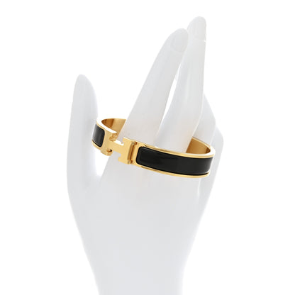 Hermes Enamel Narrow Clic Clac H Bracelet GM Black 2 of 5