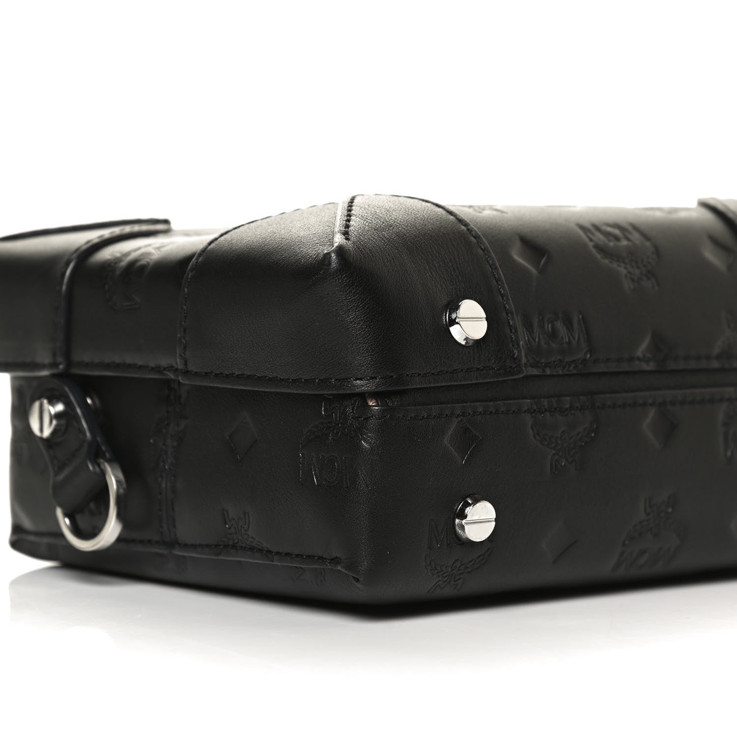 MCM Calfskin Ottomar Monogram Small Berlin Crossbody Black 8 of 11