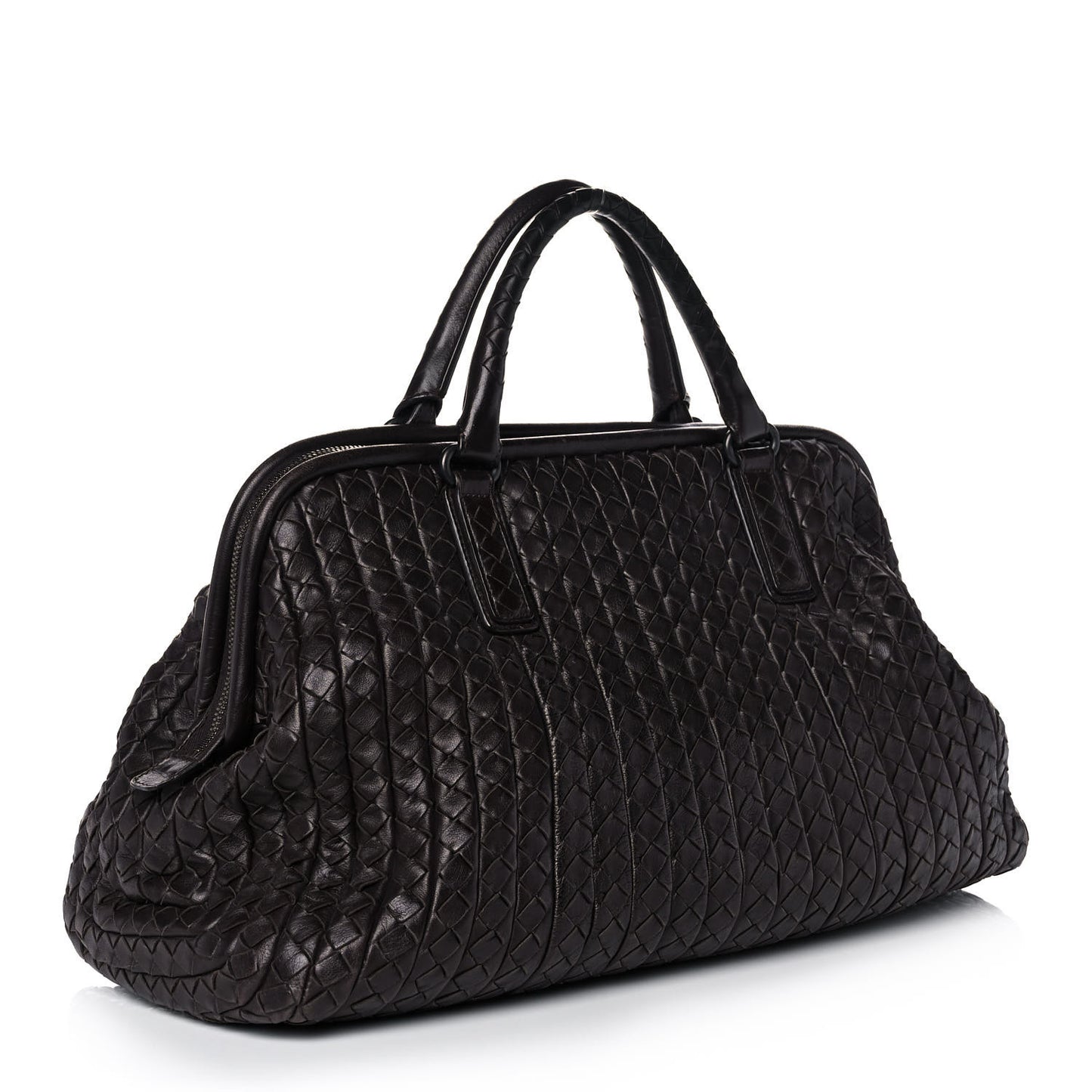 Nappa Intrecciato Frame Tote Ebano
