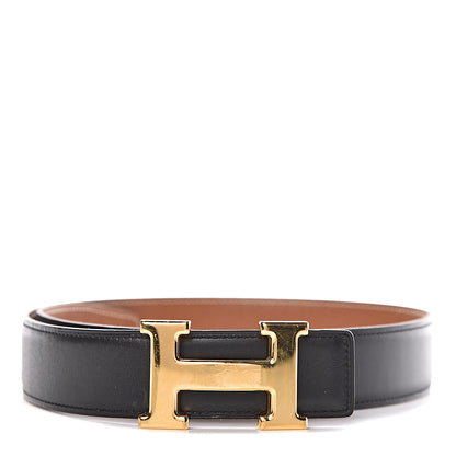 Hermes Box Courchevel 32mm H Belt 65 Black Gold 1 of 7