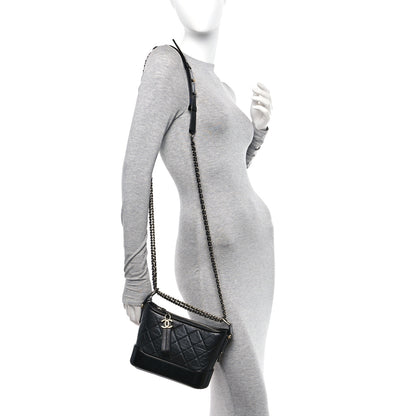 Chanel Aged Calfskin Quilted Small Gabrielle Hobo Black 2 of 10