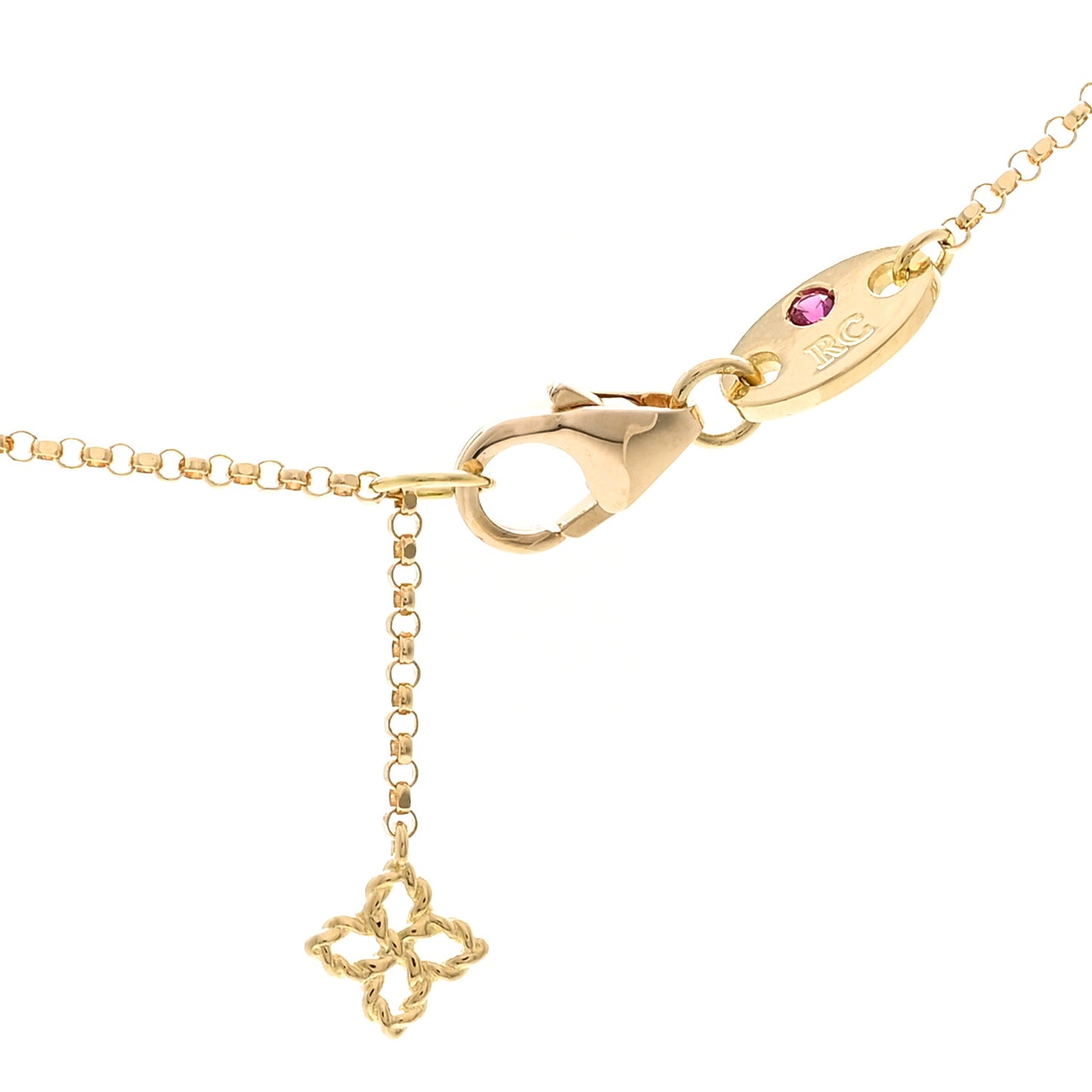 18K Yellow Gold Diamond Principessa Flower Station Necklace