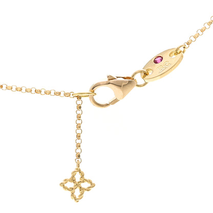 Roberto Coin 18K Yellow Gold Diamond Principessa Flower Station Necklace 4 of 6