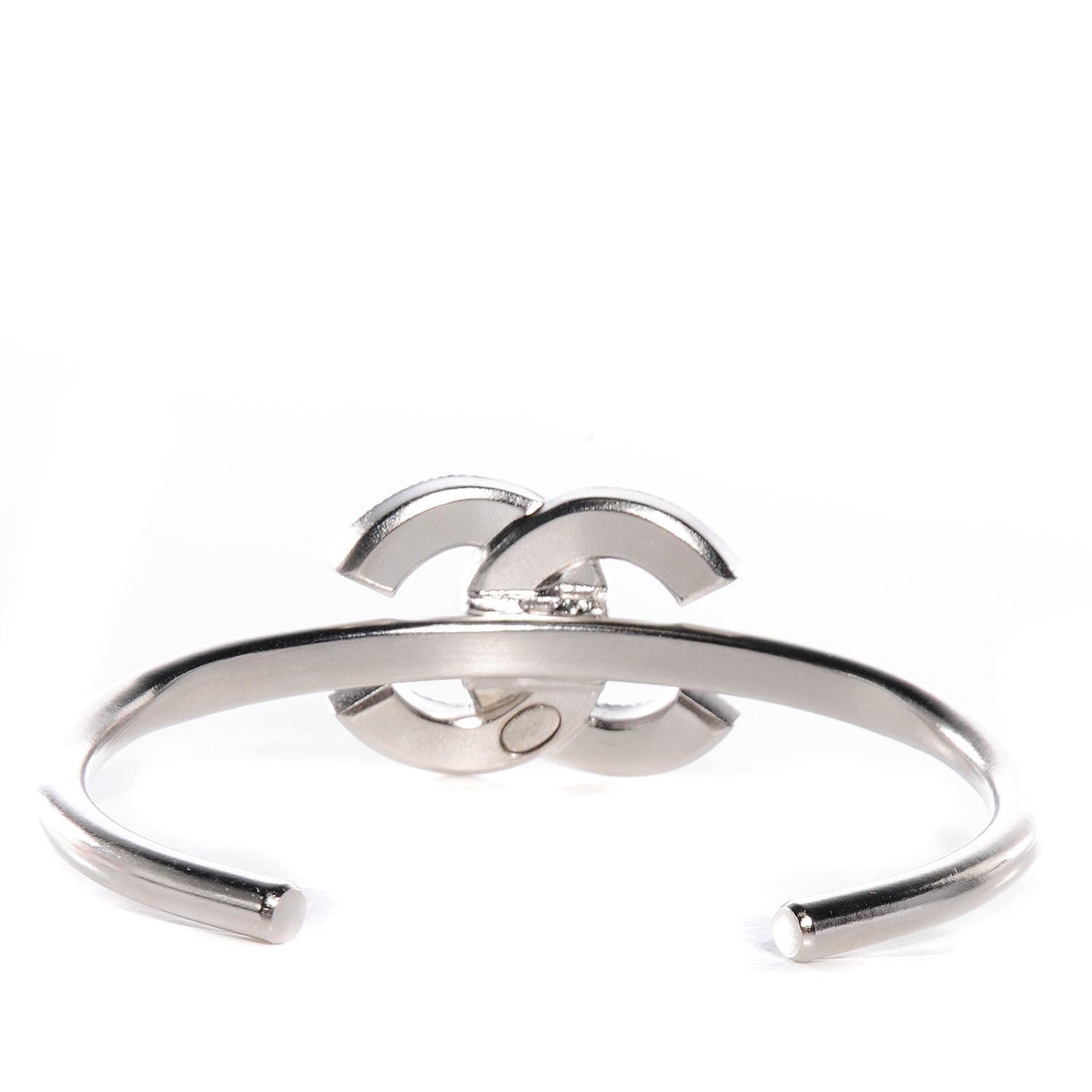 Chanel Baguette Crystal CC Bracelet Silver Grey 4 of 6
