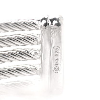 David Yurman Sterling Silver Diamond Five Row Confetti Cuff Bracelet 4 of 6