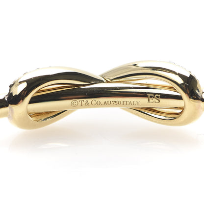Tiffany 18K Yellow Gold Diamond Infinity Cuff Bracelet 4 of 5