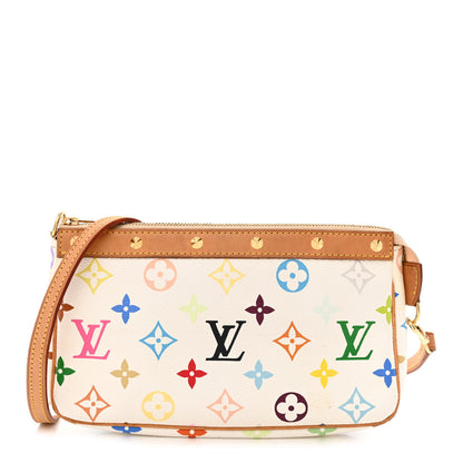 Louis Vuitton Monogram Multicolor Pochette Accessories White Long Strap 1 of 10