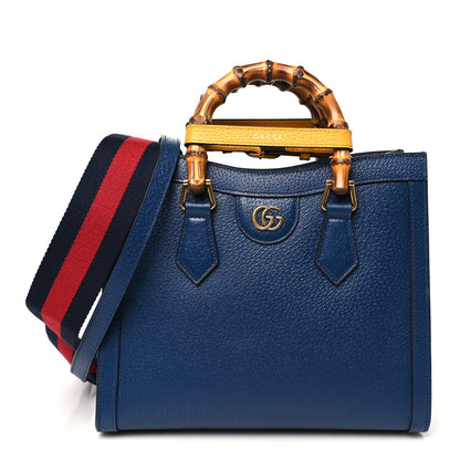 Gucci Textured Dollar Calfskin Web Small Diana Tote Bag Royal Crop 1 of 10
