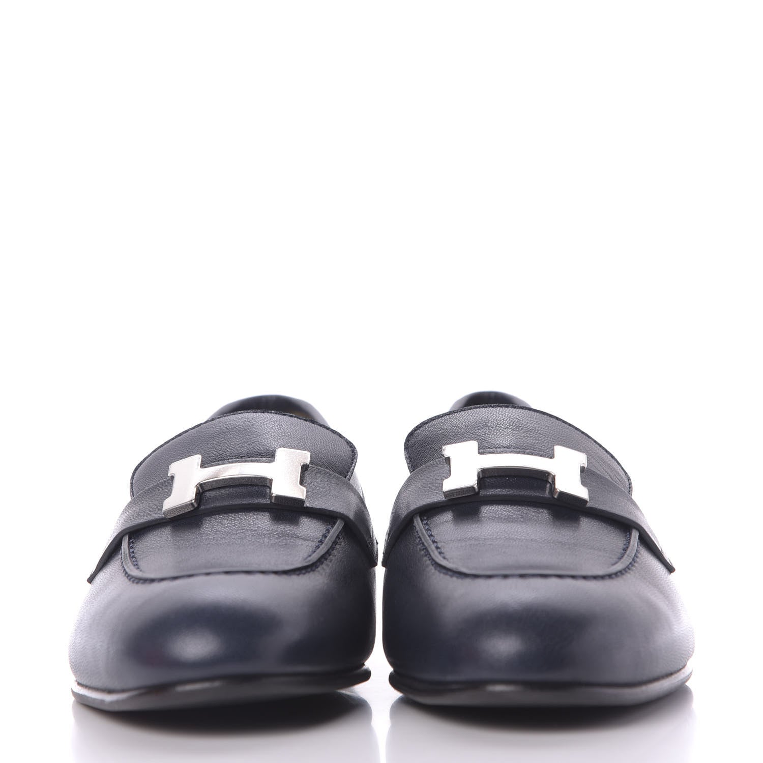 Hermes Goatskin Paris Loafers 36.5 Marine 3 of 10