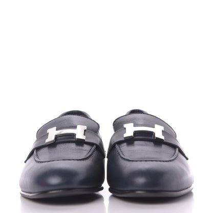 Hermes Goatskin Paris Loafers 36.5 Marine 3 of 10