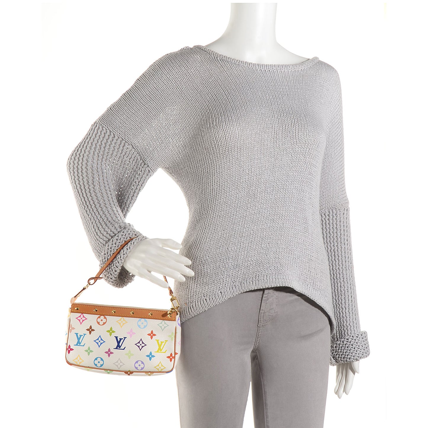 Monogram Multicolor Pochette Accessories White