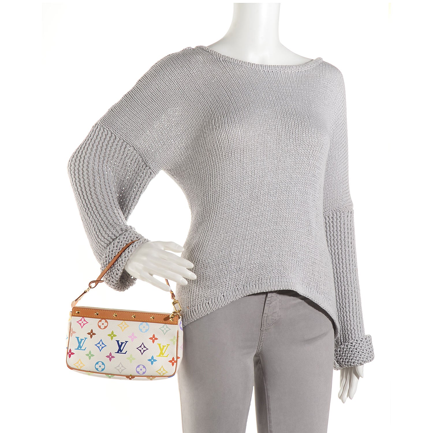 Louis Vuitton Monogram Multicolor Pochette Accessories White 2 of 7