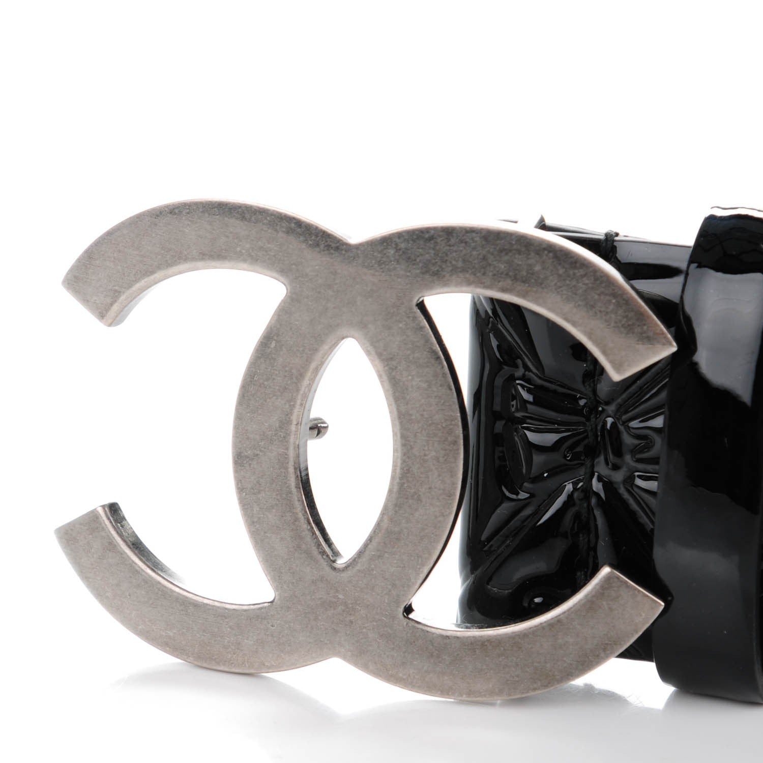 Chanel Patent Calfskin Quilted Lucky Symbols CC Belt 85 34 Black 7 of 7