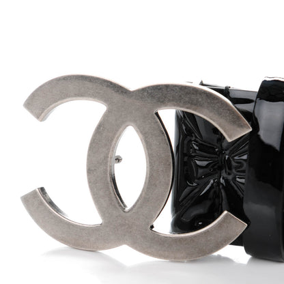 Chanel Patent Calfskin Quilted Lucky Symbols CC Belt 85 34 Black 7 of 7