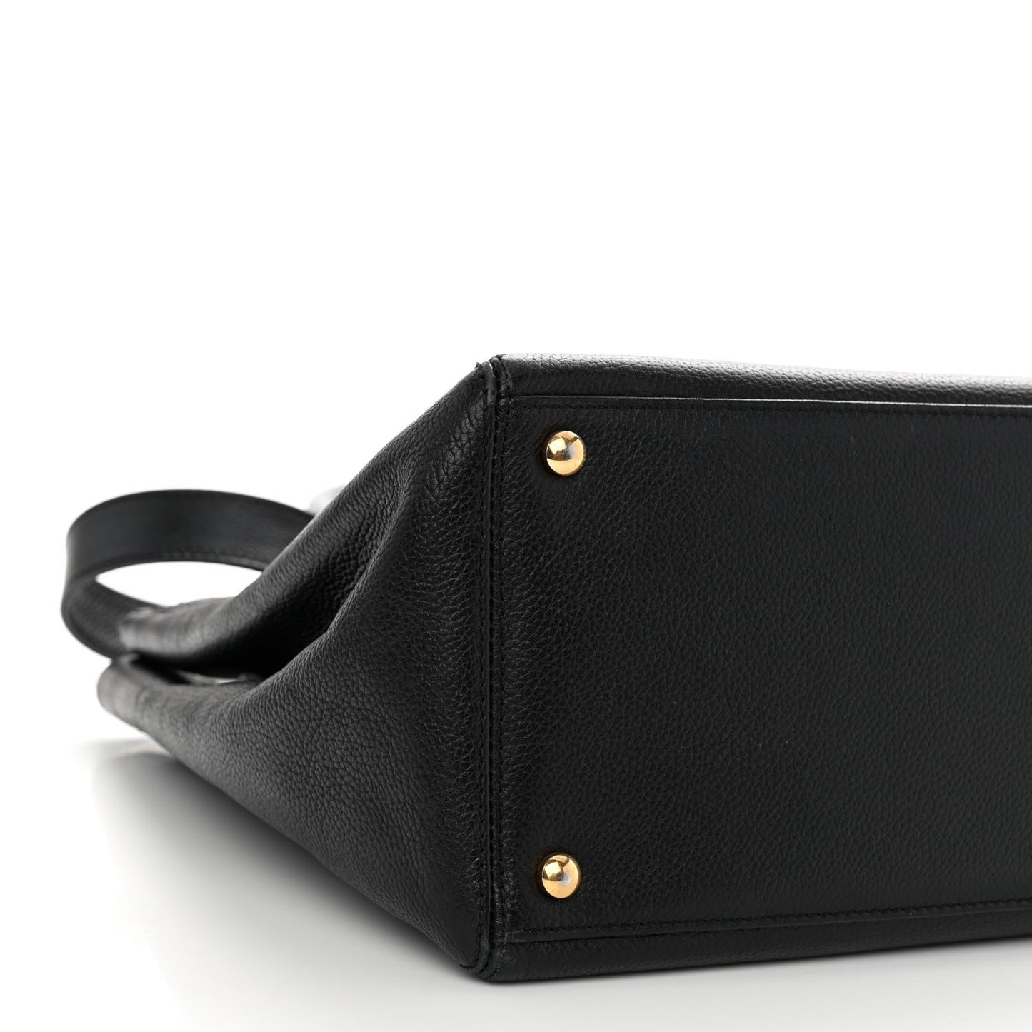 Calfskin Cerf Executive Shopper Tote Black