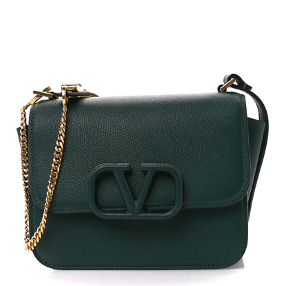 Valentino Garavani Grainy Calfskin Small VSling Shoulder Bag English Green 1 of 11