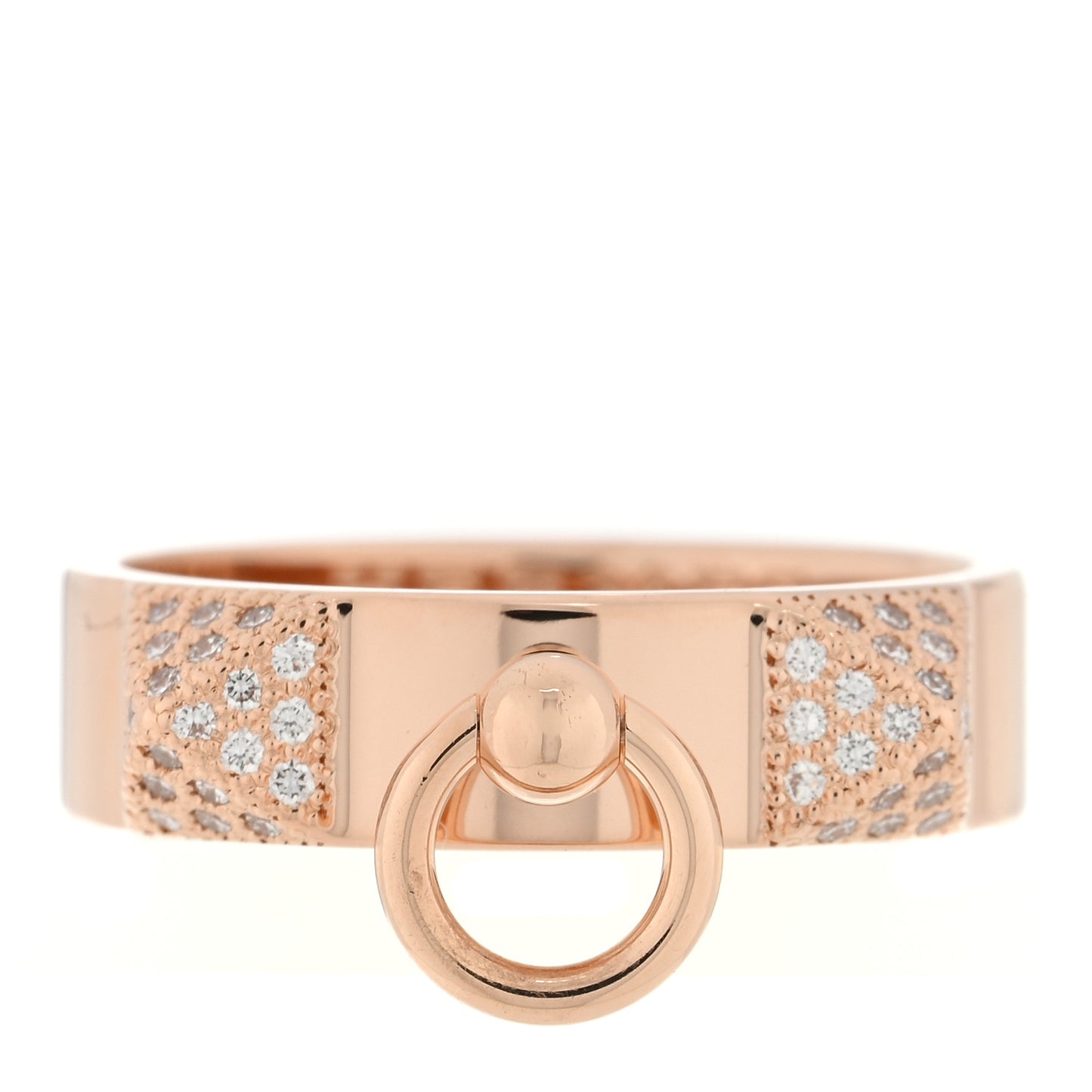 18K Rose Gold Diamond PM Collier de Chien Ring 53 6.5