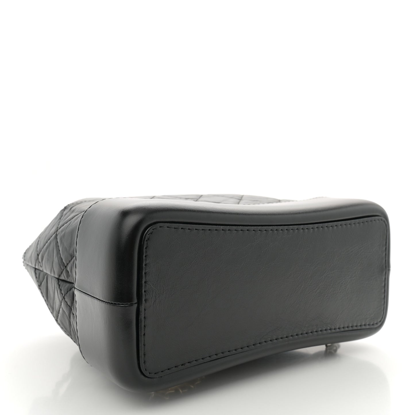 Aged Calfskin Quilted Small Gabrielle Backpack Black