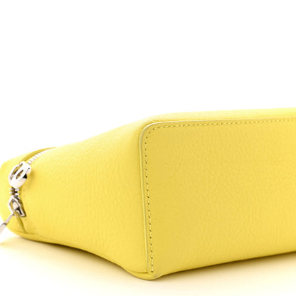 Loro Piana LORO PIANA Grained Calfskin L19 Extra Pocket Pouch Yellow 8 of 10