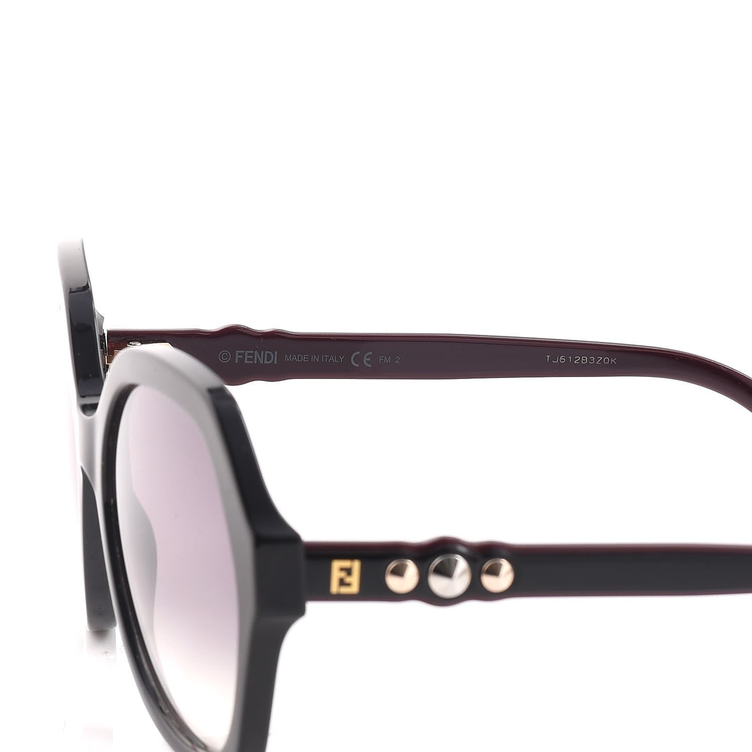 Fendi Studded Hexagon Fun Fair Sunglasses FF 0270/S Black Purple 6 of 9