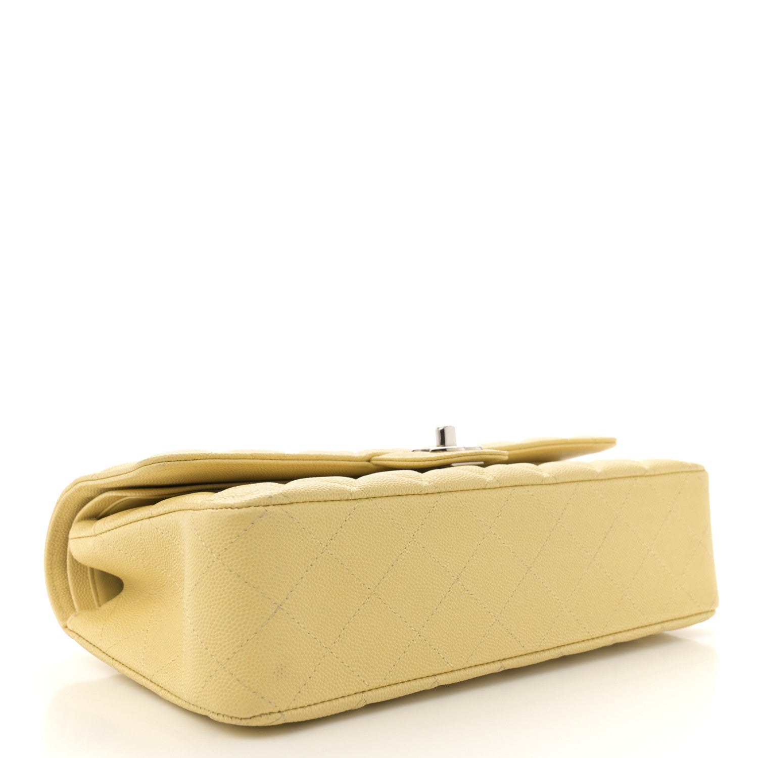 Chanel Caviar Quilted Medium Double Flap Light Yellow 4 of 12