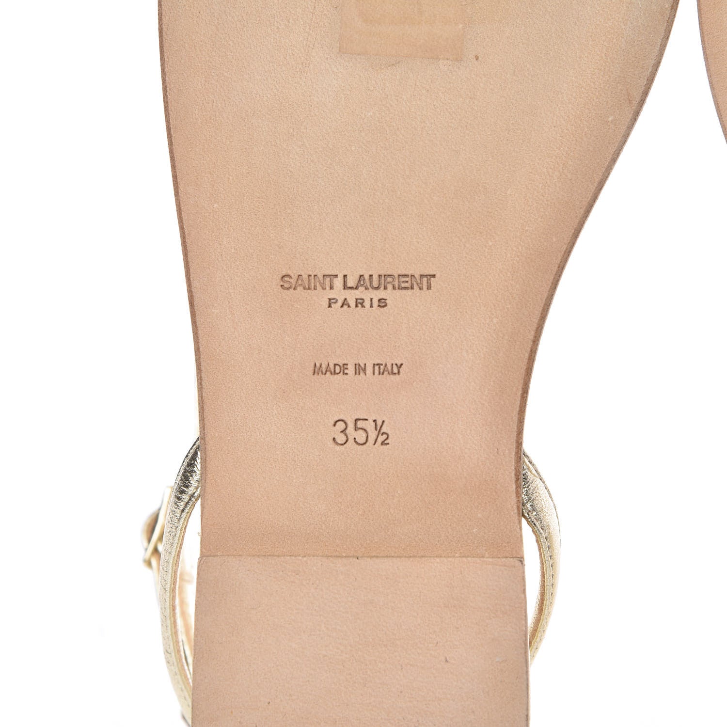 Saint Laurent Metallic Lambskin Nu Pieds 05 Thong Sandals 35.5 Platino 7 of 11